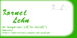 kornel lehn business card